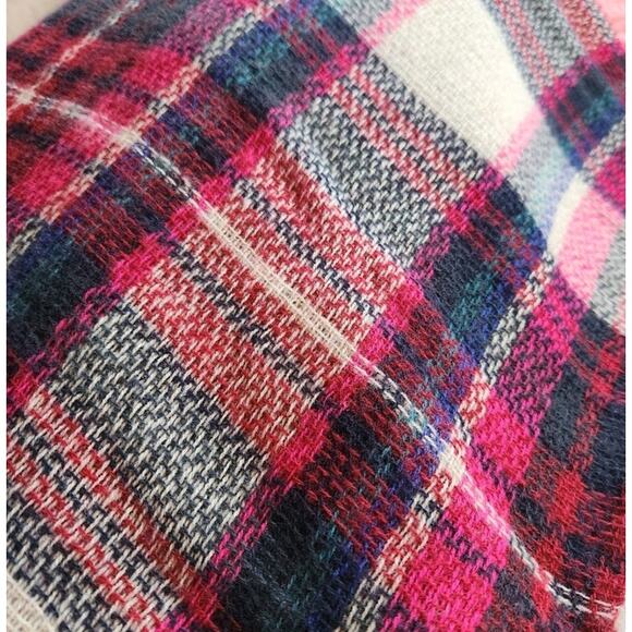 Fuchsia Pink Multi Color Oversized Square Scarf Wrap - Picture 7 of 8